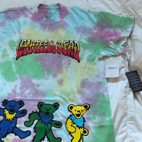 Grateful dead band tee 2021 S dancing bears tie dye cotton casual grunge alt - Picture 5 of 8
